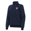 Antigua Women's Navy Los Angeles Rams Victory Quarter-Zip Top view 1