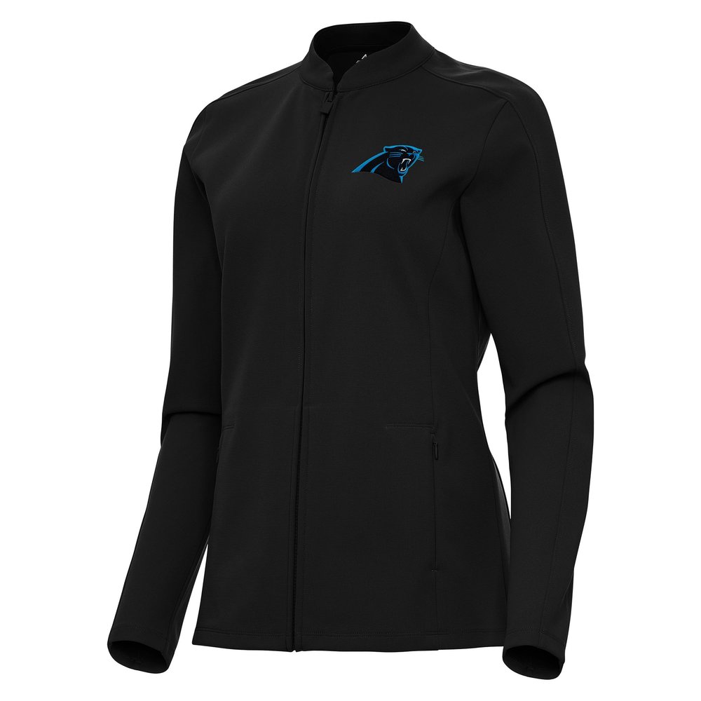 Antigua Women's Black Carolina Panthers Regard Full-Zip Jacket