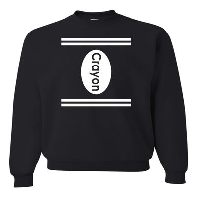 Go All Out 4X-Large Black Mens Crayon Costume With Many Color Choices Sweatshirt Crewneck