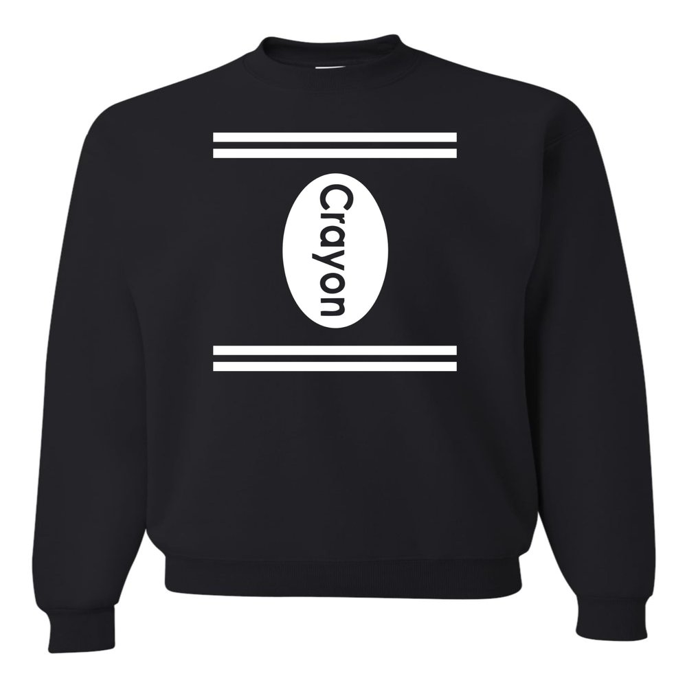 Go All Out 4X-Large Black Mens Crayon Costume With Many Color Choices Sweatshirt Crewneck