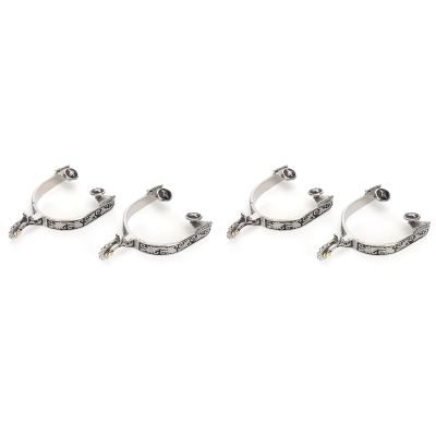 Pssopp 4Pcs Cowboy Horse Spurs Decoration Hand Sculpture Spurs Decoration Boot Spurs Stainless Steel for Men