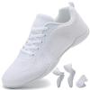 Kvwqoty Girls Cheer Shoes Mesh Flexible Non-Slip White Big Kid 4.5 view 1