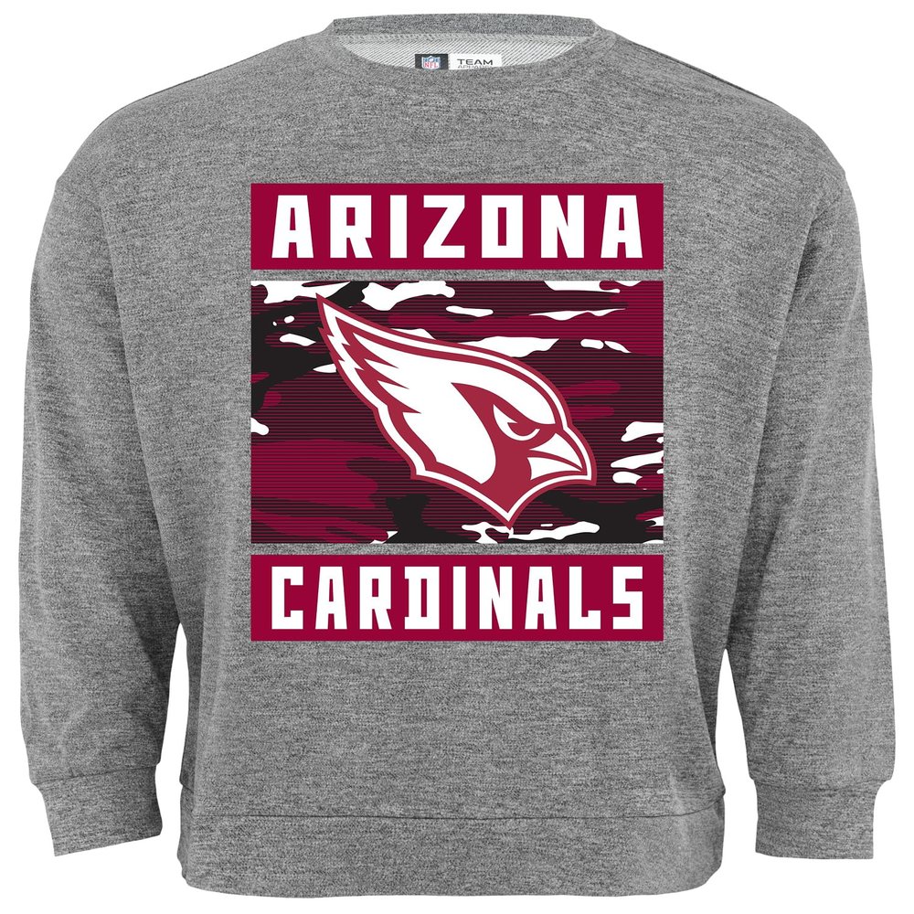 Zubaz NFL Men's Heather Grey Camo Team Crewneck Sweatshirt, Arizona Cardinals, Small