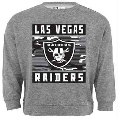 Zubaz NFL Men's Heather Grey Camo Team Crewneck Sweatshirt, Las Vegas Raiders, Large
