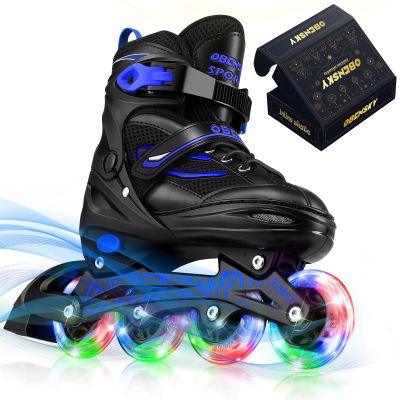 OBENSKY Adjustable Inline Skates for Boys and Girls Ages 4-12, Roller Skates Blades for Kids with Full Light Up Wheels, Fun Illuminating Roller Skates for Beginner Youth and Toddlers