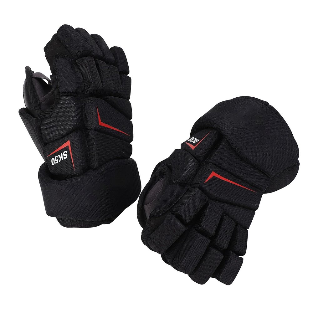 VINGVO Gloves, 1 Pair Ice Hockey Gloves Street Hockey Gloves Breathable Finger Protective Highly Fitting Nylon Fabric EVA Foam Hockey Gloves Versatile Use for Hockey Players