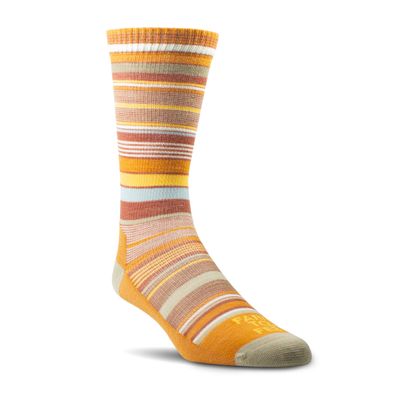 Farm to Feet Ithaca Everyday No Cushion Crew Socks, Marmalade/Desert Tan, Small