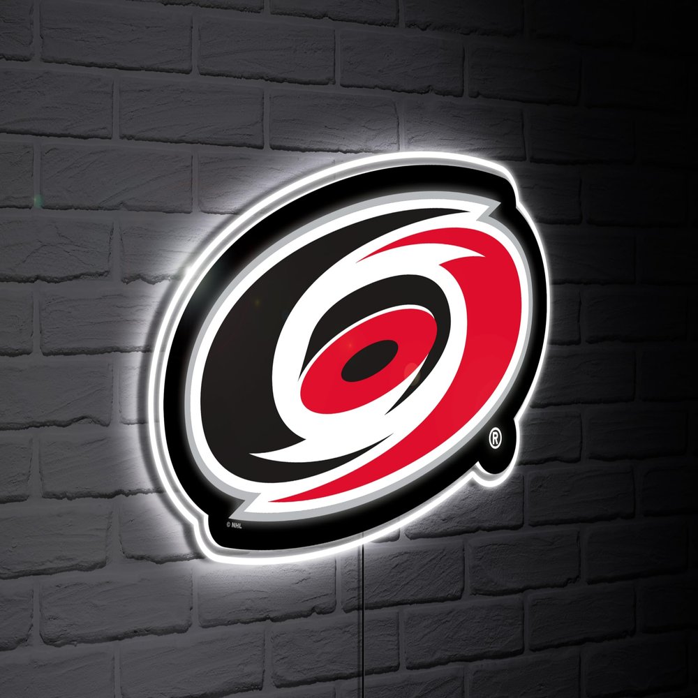 Team Sports America NHL Carolina Hurricanes Ultra-Thin LED Light Wall Sign Dcor | Officially Licensed | 23 Inch Mascot Logo Shaped Wall Sign | Made in USA