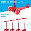 Best Choice Products Kids Mini Kick Scooter Toy w/Light-Up Wheels, Height Adjustable T-Bar, Foot Break - Red view 2