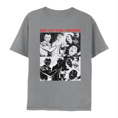 2Bhip Red Hot Chili Peppers Adult Natural Short Sleeve Funk Rock Music Vintage Style Graphic T-Shirt - X-Large - Gray