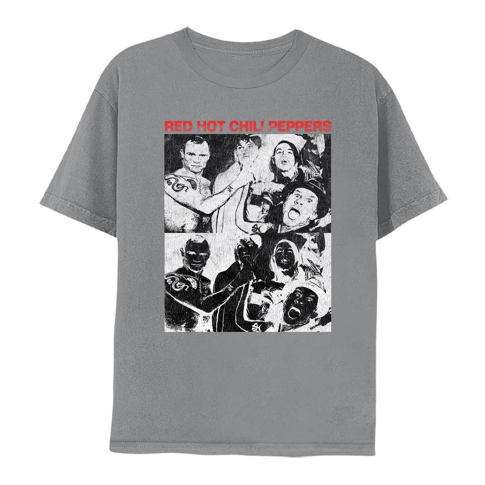 2Bhip Red Hot Chili Peppers Adult Natural Short Sleeve Funk Rock Music Vintage Style Graphic T-Shirt - X-Large - Gray