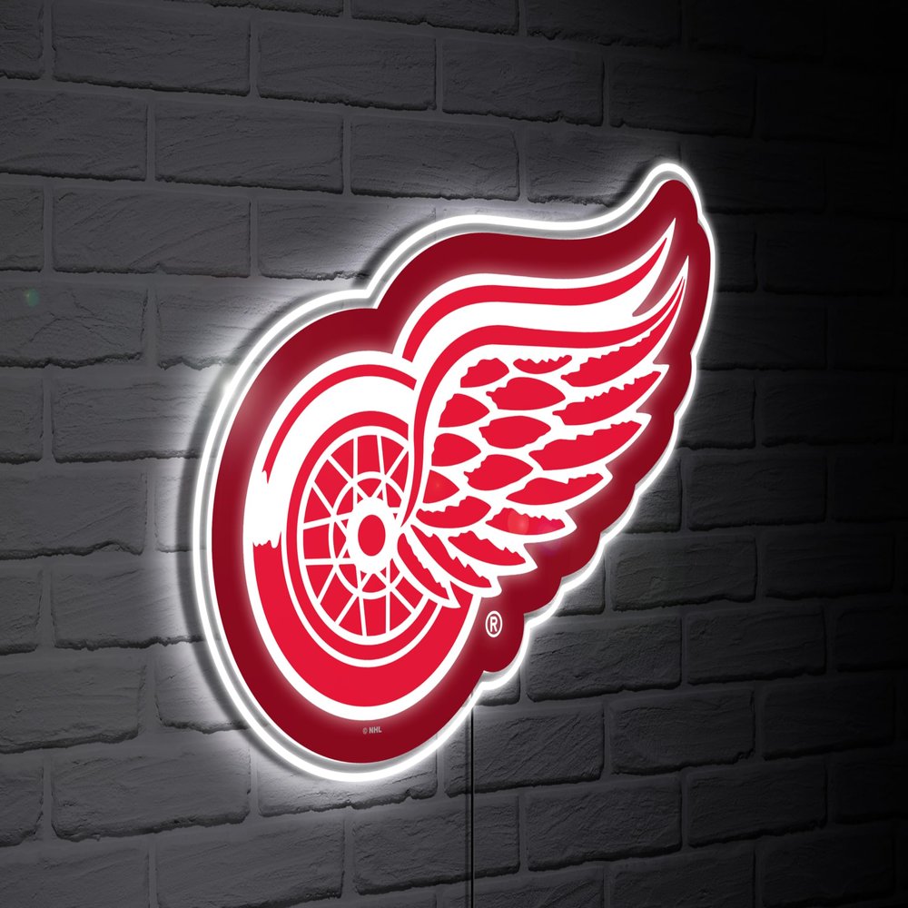 Team Sports America NHL Detroit Red Wings Ultra-Thin LED Light Wall Sign Dcor | Officially Licensed | 23 Inch Mascot Logo Shaped Wall Sign | Made in USA