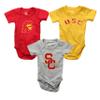 Wes and Willy Baby College Team 3 Pack of Cotton Rompers(Southern Cal, 6 Month) view 1