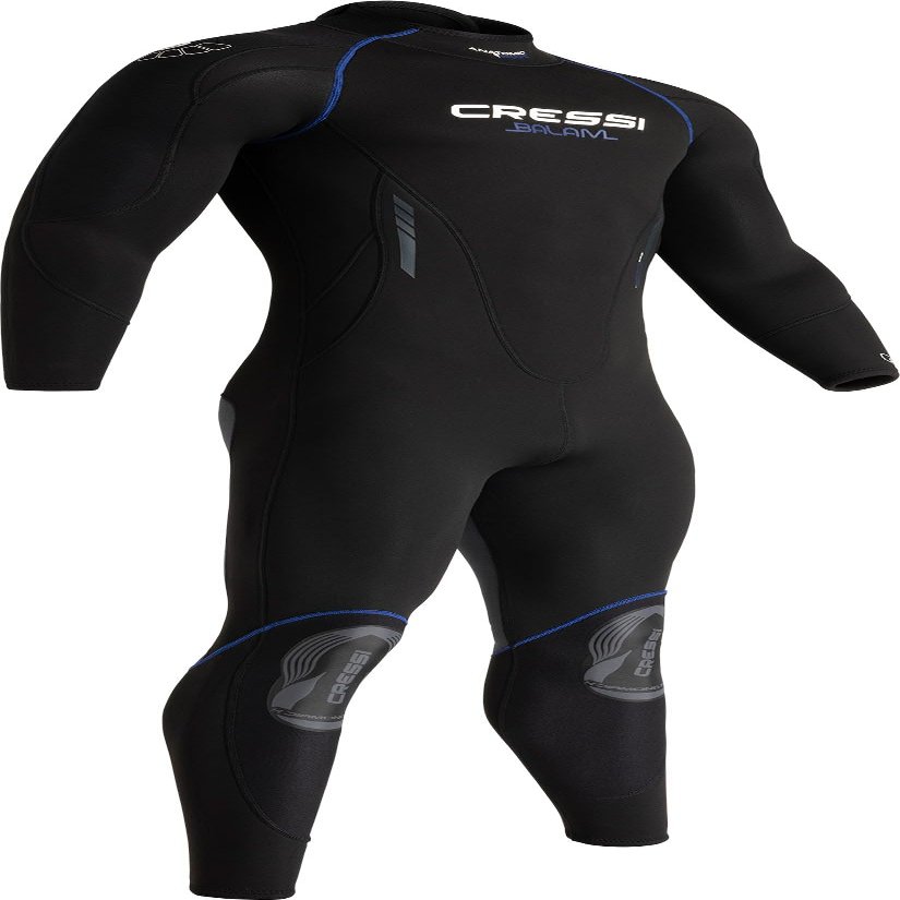 Cressi Balam 2.5 mm Man Monopiece Wetsuits, Black/Blue, 2XL