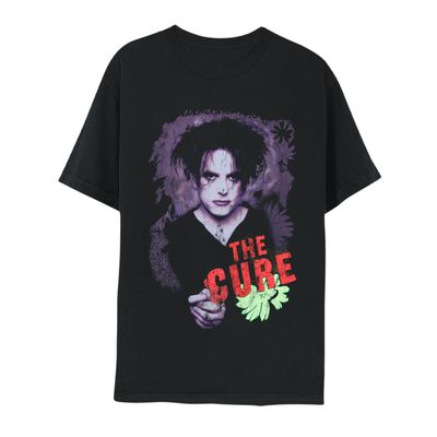 2Bhip The Cure Boys Bob in Blue Short Sleeve Vintage Style 80s Post-Punk Rock Vintage Style Graphic T-Shirt - Black - Medium