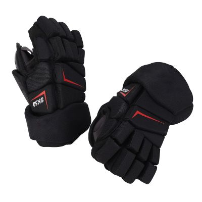 VINGVO Gloves, 1 Pair Ice Hockey Gloves Street Hockey Gloves Breathable Finger Protective Highly Fitting Nylon Fabric EVA Foam Hockey Gloves Versatile Use for Hockey Players