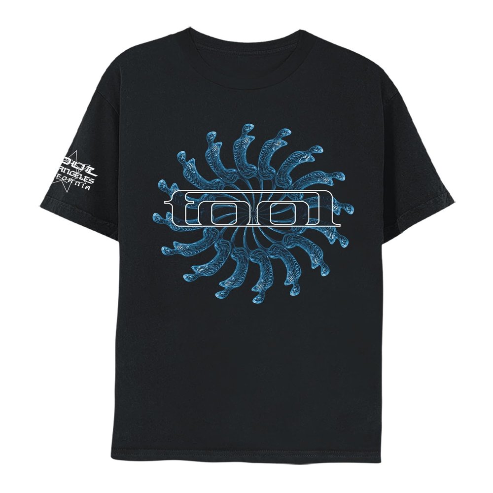 2Bhip Tool New Spiral Logo Adult Short Sleeve 90s Alternative Metal Music Vintage Style Graphic T-Shirt - Black - Small