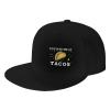 Joisbs You Had Me at Tacos Classic Unisex Sun Hat with Flat Brim - Adjustable and Stylish for Outdoor Adventures! Black view 1