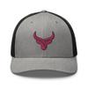 RIVEMUG NG Pink Bull Head Cowgirl Embroidered Curved Bill Trucker Hat Mid Crown Adjustable | Country Western Ranch Rodeo Cap view 2