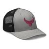 RIVEMUG NG Pink Bull Head Cowgirl Embroidered Curved Bill Trucker Hat Mid Crown Adjustable | Country Western Ranch Rodeo Cap view 4