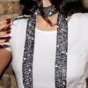 Shiny Metal Tie Women Sparkle Sequins Neck Scarf Glitter Tie Shawl Neckerchief for Nightclub Party Costume view 2