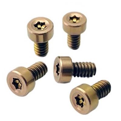IGRIXLSD 5PCS Titanium Screw with US 4-40 Thread, CNC Back Clip Torx Head Screws Fit for Outdoor Flashlight and Torch(Gold)
