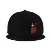 Joisbs Upside Down Cross American Flag Satanic Classic Unisex Sun Hat with Flat Brim - Adjustable and Stylish for Outdoor Adventures! Black view 4