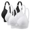 3 Pieces Bras for Women, Comfort Wireless Bralettes Sexy Plunge Push Up Underwear with Adjustable Straps view 1