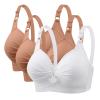 3 Pieces Bras for Women, Comfort Wireless Bralettes Sexy Plunge Push Up Underwear with Adjustable Straps view 1