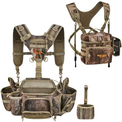 NEW VIEW Hunting Fanny Waist Pack for Men & Binocular Straps Harness Chest Pack with Detachable Rangefinder Pouch