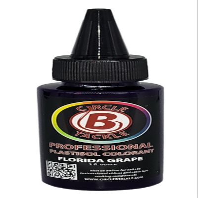 BT Outdoors Professional Plastisol Colorant for Making Soft Plactic Fishing Lures Circle B Tackel Colorant 2oz - Make the soft plastic colors that YOU want (Florida Grape Plastisol Colorant 2 oz)