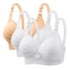 3 Pieces Bras for Women, Comfort Wireless Bralettes Sexy Plunge Push Up Underwear with Adjustable Straps view 1