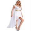 Agoky Women's Grecian Dress Sexy Toga Greek Queen Dress Halloween V Neck Cape Sleeve Costume White Large view 2