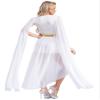 Agoky Women's Grecian Dress Sexy Toga Greek Queen Dress Halloween V Neck Cape Sleeve Costume White Large view 4