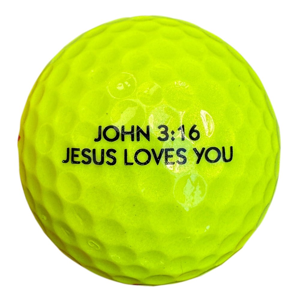 Sandbaggy Super Soft Yellow Golf Balls - John 3:16 Inscribed - Low Flight, Low Spin (USA Made) (Inscribed - John 3:16, 60, Count)