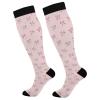 Wusikd Cute Coquette Compression Socks for Women and Men Circulation Pink Ribbon Bow Long Socks for Athletic Running 1 view 1