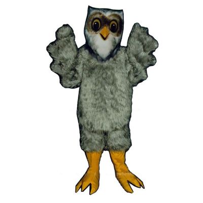 Grey Owl Mascot Costume Adult Size for Men & Women with Built-in Fan Inside the Head