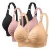 3 Pieces Bras for Women, Comfort Wireless Bralettes Sexy Plunge Push Up Underwear with Adjustable Straps view 1