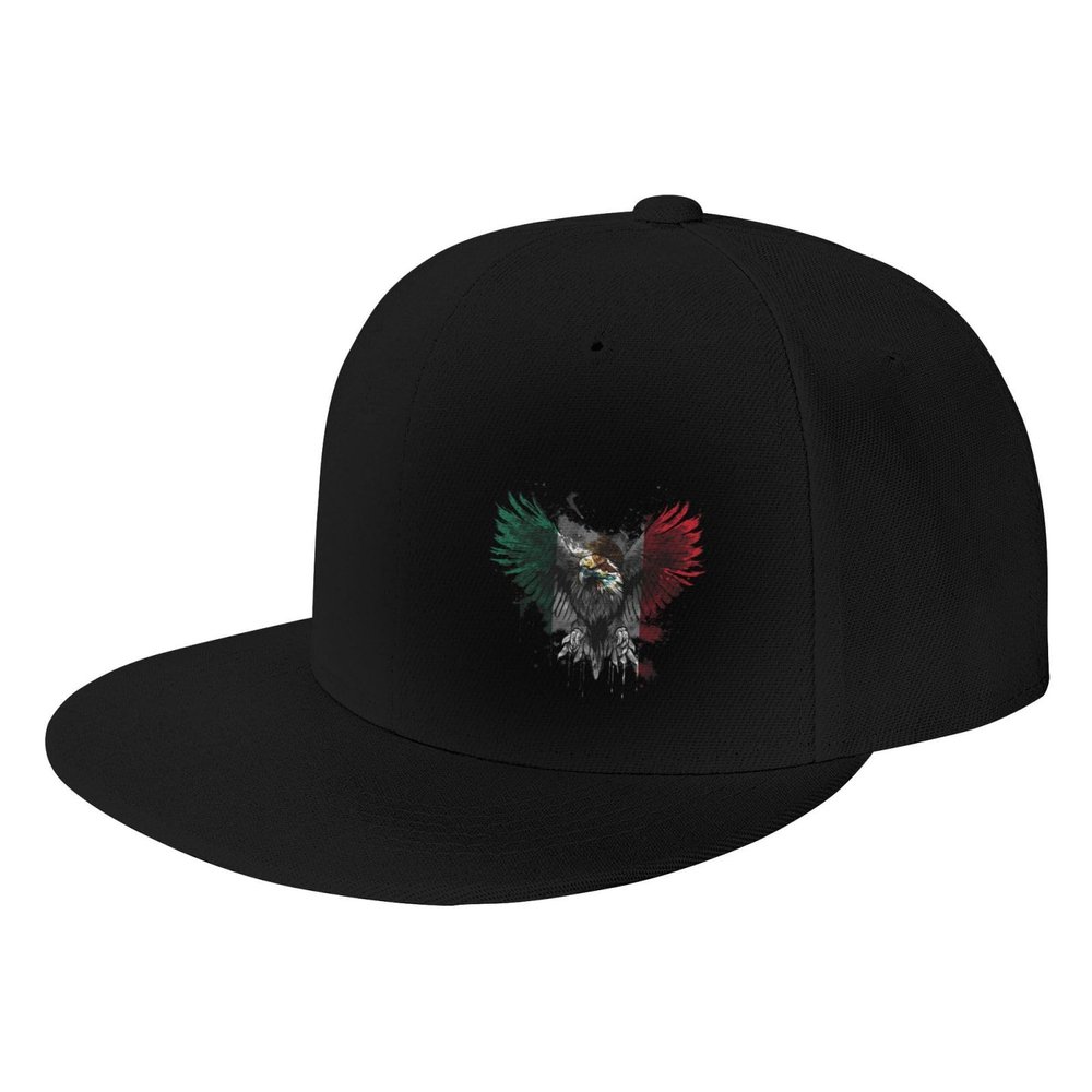 Joisbs Eagle Mexico Flag Classic Unisex Sun Hat with Flat Brim - Adjustable and Stylish for Outdoor Adventures! Black