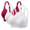 3 Pieces Bras for Women, Comfort Wireless Bralettes Sexy Plunge Push Up Underwear with Adjustable Straps view 1