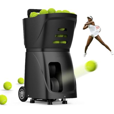 GAYAYAS Portable Tennis Ball Machine Automatic Throwing Machine Trainer, Dual Motor for Top Spin and Backspin, Portable, Multiple Oscillation Modes, Large Capacity
