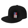 Joisbs American Half Malta Flag Friendship Classic Unisex Sun Hat with Flat Brim - Adjustable and Stylish for Outdoor Adventures! Black view 1