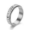 MMIUAEG Anxiety Ring for Women Men Hollow Moon Star Ring Titanium Stainless Steel Spinner Ring view 1
