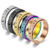 MMIUAEG Anxiety Ring for Women Men Hollow Moon Star Ring Titanium Stainless Steel Spinner Ring view 2