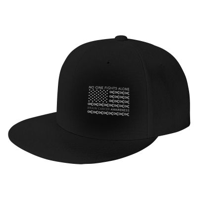 Joisbs American Flag Fight Brain Cancer Awareness Classic Unisex Sun Hat with Flat Brim - Adjustable and Stylish for Outdoor Adventures! Black