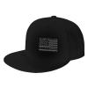 Joisbs American Flag Fight Brain Cancer Awareness Classic Unisex Sun Hat with Flat Brim - Adjustable and Stylish for Outdoor Adventures! Black view 1