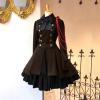 Yihaojia Lolita Dress for Women Girls Long Sleeves Ruffle Hem Goth Dresses Bowknot Sailor Uniform Collar Cosplay Dress Brown view 2