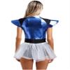 Jhaoyu Womens Adult Space Alien Costume Space Fighter Outfit Metallic Jumpsuits Halloween Dress Up Silver 3X-Large view 3