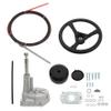 14 Feet Boat Rotary Outboard Steering System Kit with 12.4 Steering Wheel Replacement for Yachts Fishing Boats