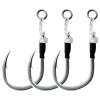 Dr.Fish 10 Pack Fishing Jigging Hooks Heavy Duty Saltwater Vertical Jig Assist Single Replacement Hooks Slow Pitch Jig Lure Tuna Mackerel Flounder Offshore Fishing 3/0 view 1